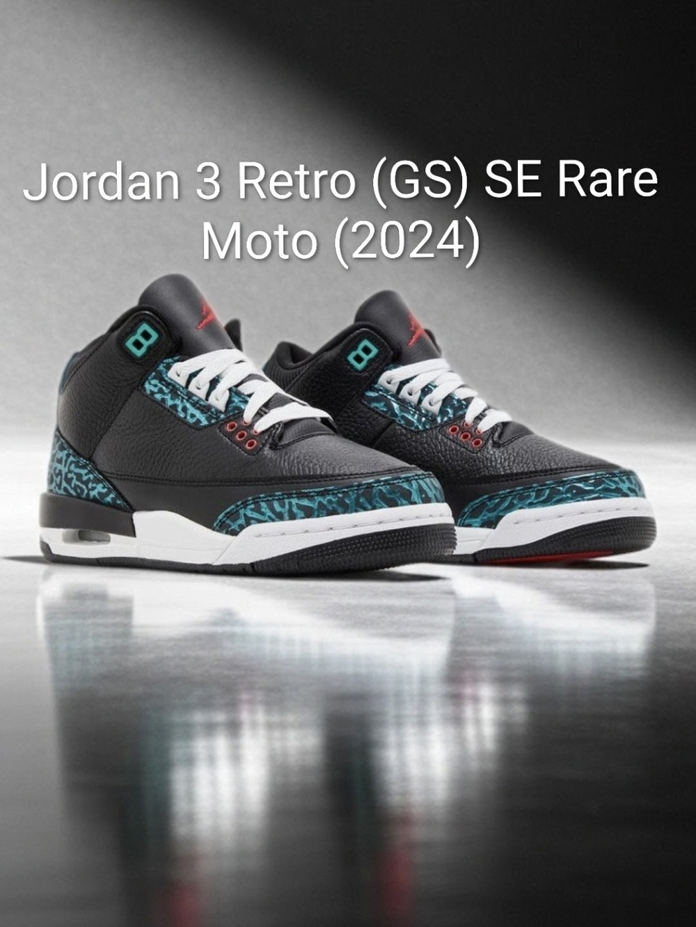 Jordan 3 Retro SE Rare Moto (GS) Boys 5Y Girls 6.5 EUC